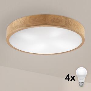 Brilagi - LED Stropní svítidlo CARVALHO 4xE27/60W/230V dub pr. 57,5 cm