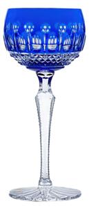 Bohemia Crystal Broušené sklenice na víno Tomy modrá 190 ml (set po 6