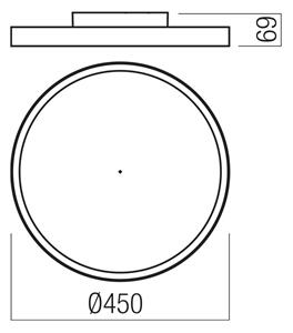 Redo 01-3750 Dama, černo-zlaté stropní svítidlo, LED 40W, 3000/4000/5000K, průměr 45cm