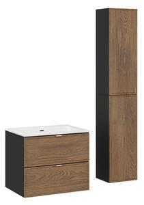 Comad Koupelnová sestava se zápustným umyvadlem a skříňkami Talia Casella Sky 60 cm černý mat/dub casella