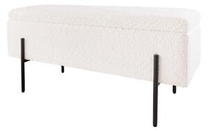 Lavice LOFT 100 CM s úložným prostorem bílá colin bouclé Nábytek | Doplňkový nábytek | Pokojové lavice
