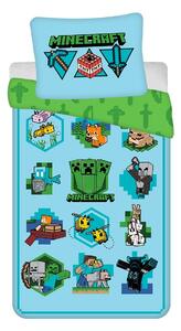 Jerry Fabrics Bavlněné povlečení Minecraft Lets play, 140 x 200 cm, 70 x 90 cm