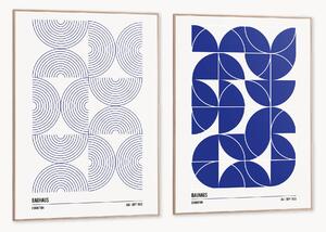 Sada zarámovaných digitálních tisků Bauhaus Shapes, 2 díly