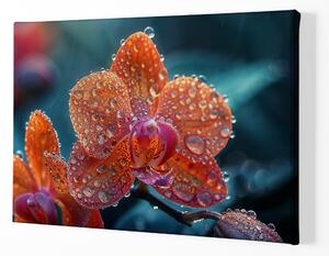 Obraz na plátně - Orchidej, deštivé ráno FeelHappy.cz Velikost obrazu: 90 x 60 cm
