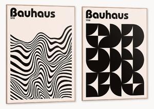 Sada zarámovaných digitálních tisků Bauhaus Shapes, 2 díly
