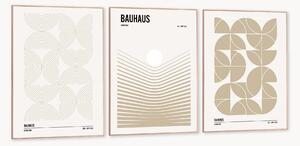 Sada zarámovaných digitálních tisků Bauhaus, 3 díly