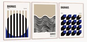 Sada zarámovaných digitálních tisků Bauhaus, 3 díly