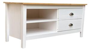 Dřevěný TV stolek Maya bílý vosk