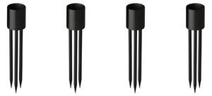 Zapichovací svícen na svíčku Black Small – set 4 ks
