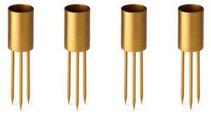 Zapichovací svícen na svíčku Gold Medium – set 4 ks
