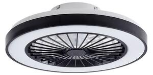 Teleo LED Stropní ventilátor Černá Lindby, Teleo, stmívatelné, Černá, Obývací pokoj, Plast, Moderní