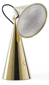 Stolní lampa Tom Dixon, POSE, stmívatelné, Zlatá / mosazná, Obývací pokoj, Plast, Design