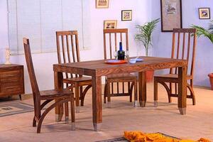 Dřevěný jídelní set Margao Stůl 140x80 + 4 jídelní židle