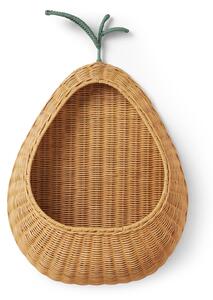 Nástěnný úložný koš Pear Braided Natural