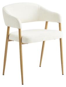 Designové jídelní křeslo, krémová/buk, NIZAR TYP 1