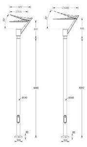 LGM SY-21093-W40-01 Venkovní sloupové svítidlo SYNDY LARGE 4m 39W 4000K 2787lm IP65 černá RAL9011 - LIGMAN