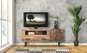 TV stolek Mauro Ferretti Nuram 145x40x62 cm, hnědá/černá
