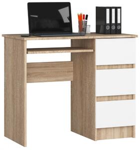 Ak furniture Psací stůl A-6 90 cm dub sonoma/bílý pravý