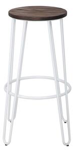 Set 2 ks barových stoliček Mauro Ferretti Derto Simple 39x76 cm, bílá/hnědá