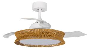 Stropní Lampa Lucande, Lineta, stmívatelné, Béžová, Obývací pokoj, Dřevo, Venkovský / rustikální