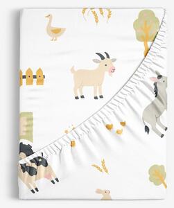 Goldea dětské bavlněné napínací prostěradlo - život na farmě 160 x 200 cm