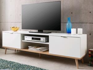 TV skříňka Göteborg, bílá/dub sonoma