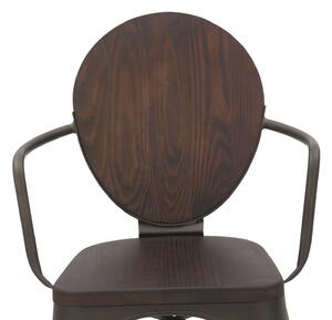 Set 2 ks židlí s područkou Mauro Ferretti Harim 54x51x83 cm, tmavě šedá/přírodní