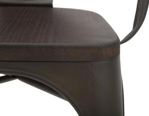 Set 2 ks židlí s područkou Mauro Ferretti Harim 54x51x83 cm, tmavě šedá/přírodní