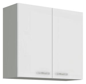 Horní kuchyňská skříňka Bianka 80G-72, 80 cm, bílý lesk
