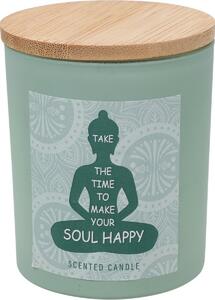 Vonná svíčka Soul Happy, vůně luční vánek, 7 x 8,5 cm, 300 g, barva zelená