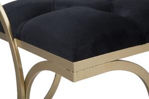 Sametová lavice Mauro Ferretti Gamio 103x43x47 cm, černá/zlatá
