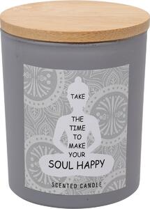 Vonná svíčka Soul Happy, vůně zimolezu, 7 x 8,5 cm, 300 g, barva šedá