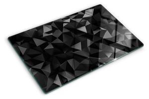 Skleněná deska do kuchyně Polygonální geometrie v odstínech černé ddk-nr-wm-00005407