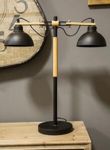Stolní lampa Mauro Ferretti Twins, 52x18x60 cm, černá/hnědá
