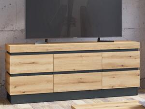 TV skříňka Corte, dub coast/tmavě šedá