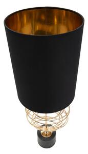 Stolní lampa Mauro Ferretti Yvela Big, 22,5x65 cm, zlatá/černá