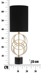 Stolní lampa Mauro Ferretti Yvela Big, 22,5x65 cm, zlatá/černá