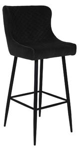 Černá sametová barová židle Ulkir