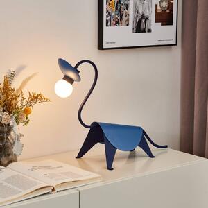 Stolní lampa Lucande Idalina, Dino, modrá, ocel, 44 cm