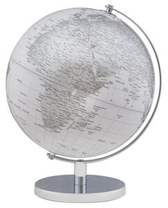 Stolní dekorativní glóbus Mauro Ferretti Earth Big, 25x34 cm, bílá/stříbrná