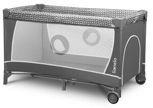Lionelo - Cestovní postýlka FLOWER Grey Scandi