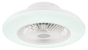 GLOBO Stropní stmívatelné LED osvětlení TRAVO s ventilátorem, 30W, teplá bílá-studená bílá, kulaté, bílé 3628