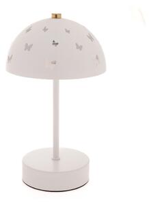 Bílá kovová dětská stolní lampa Butterfly – Dakls