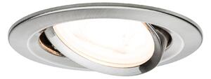 P 93464 Vestavné svítidlo LED Nova kruhové 1x6,5W GU10 kov kartáčovaný nastavitelné 3-krokové-stmívatelné - PAULMANN