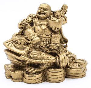 Buddha na třínohé žábě - soška Feng shui