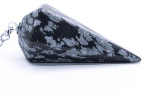 Obsidián vločkový - kyvadlo - tromlovaný kámen
