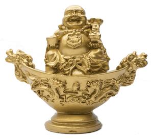 Buddha sedící na ingotu - soška feng shui