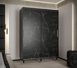 Šatní skříň Abi Calipso Marmur Barva korpusu: Černá, Rozměry: 150 cm, Dveře: Černý Marmur - bez zrcadla