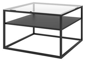 Konferenční stolek LINZE, 75x45x75, sklo/černá