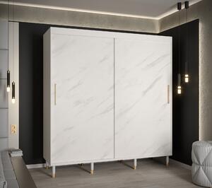Šatní skříň Abi Calipso Marmur Barva korpusu: Bílá, Rozměry: 200 cm, Dveře: Bílý Marmur - bez zrcadla